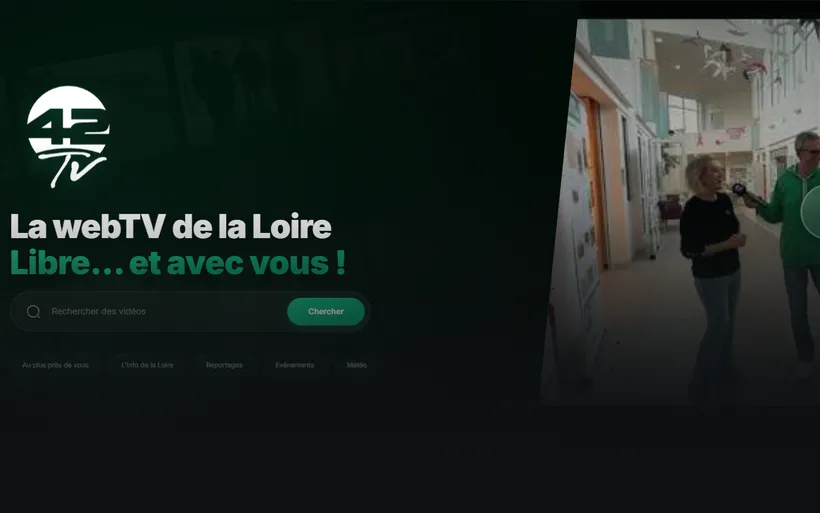 Page d’accueil du site de 42TV, WebTV indépendante de la Loire