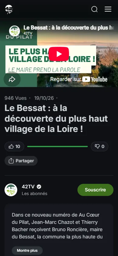 Une vidéo et sa description sur smartphone