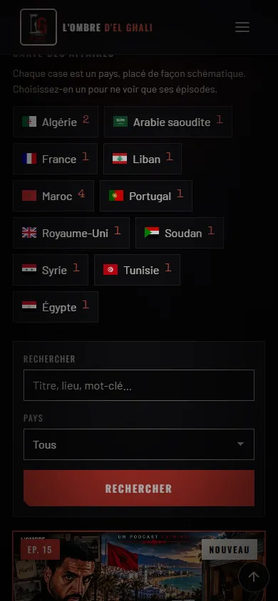 La carte des affaires et la recherche sur mobile