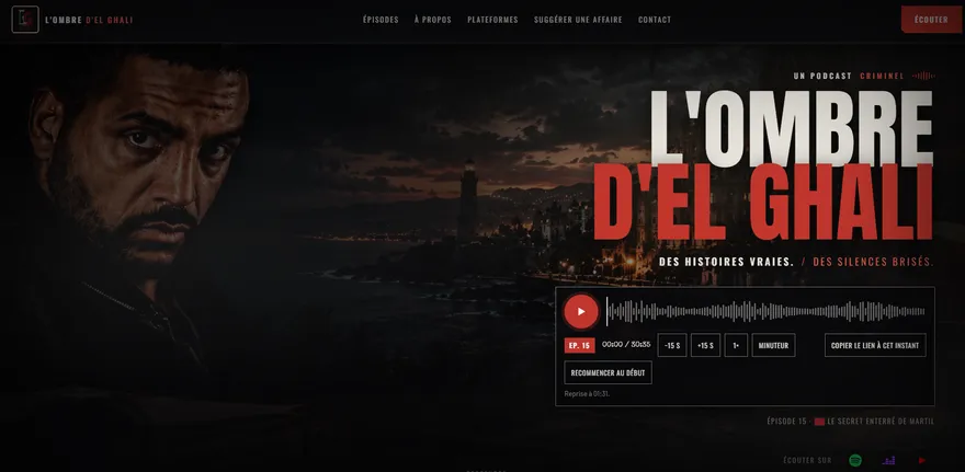 Site web immersif de L’Ombre d’El Ghali
