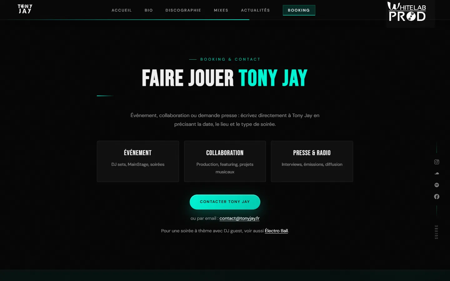 Booking & contact : événement, collaboration ou presse